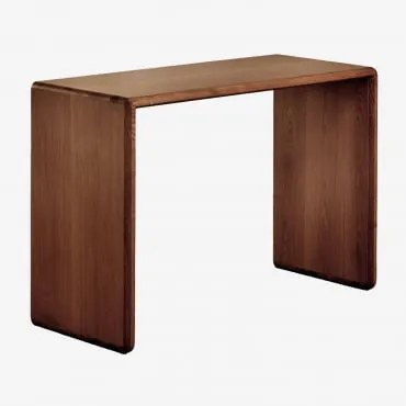 Secretária De Madeira Treveris 110x45 Cm Castanho Nogal Oscuro - Sklum