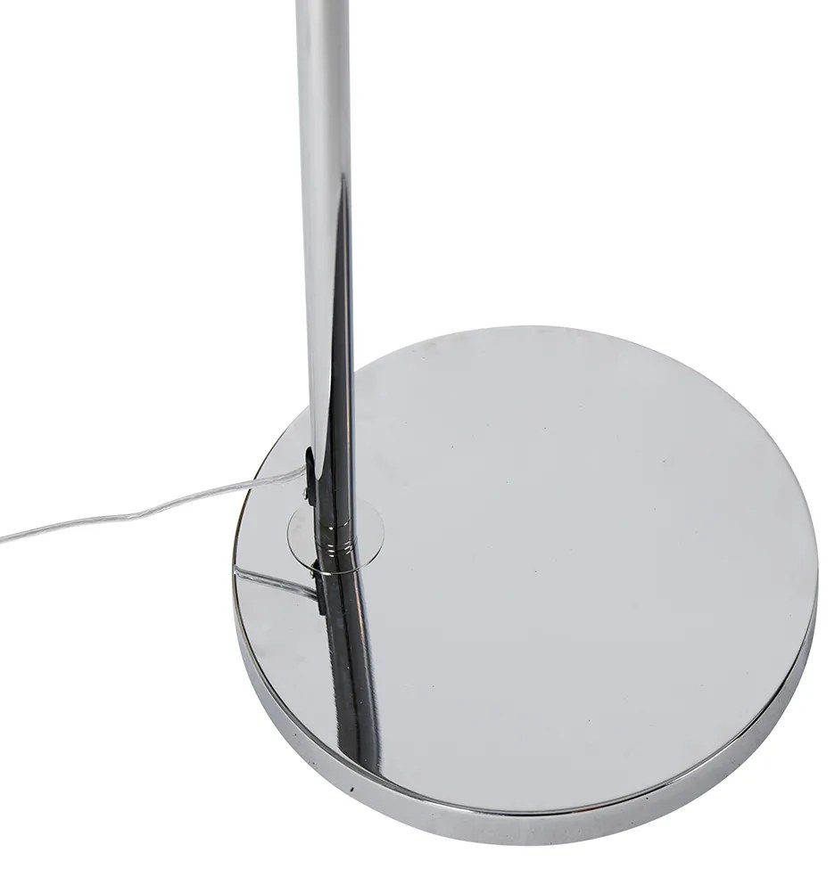 Candeeiro de arco moderno cromado com cúpula branca - Arc Basic