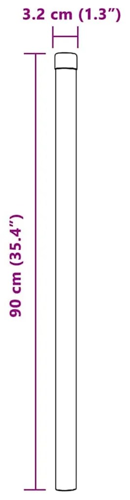 Postes de Cerca 12 pcs Cinzeto 90 cm Aço com Revestimento em Pó