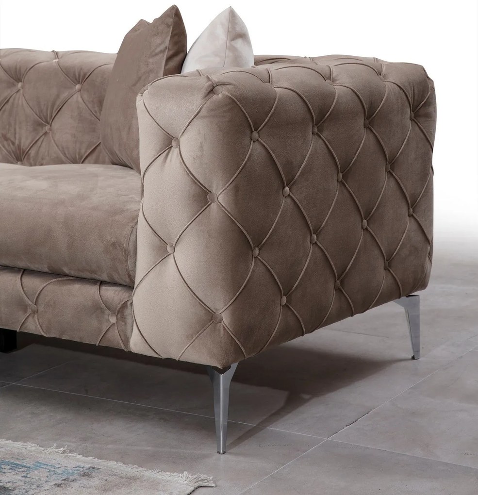 Sofá de Canto Como – Bege – 310 cm x 73 cm x 270 cm