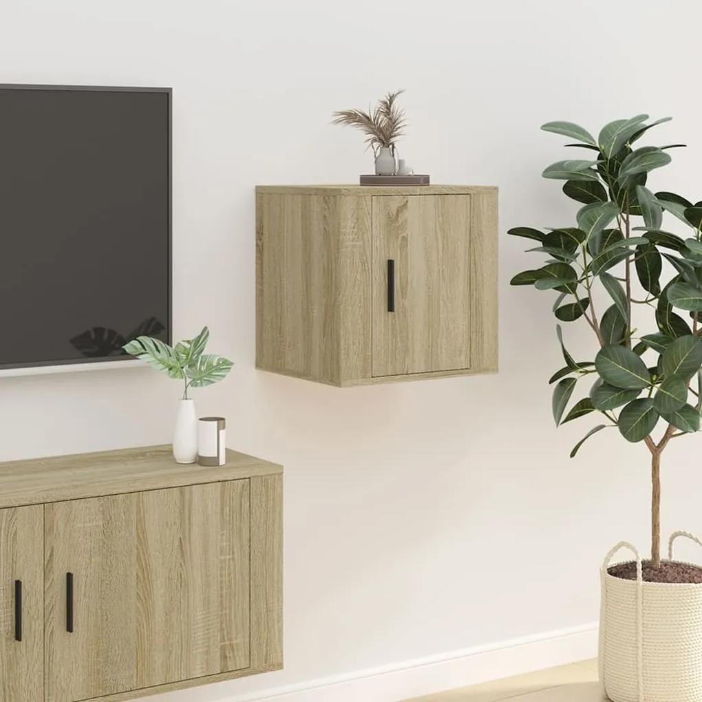 Móveis de TV de parede 2 pcs 40x34,5x40 cm carvalho sonoma
