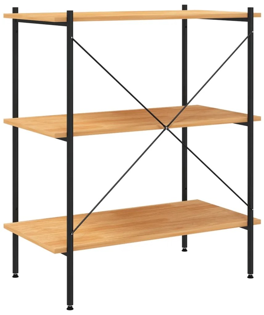 Unidade com 3 prateleiras 80x40x92 cm preto/cor de carvalho