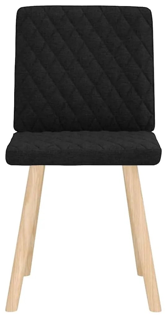 Cadeiras de jantar 2 pcs tecido preto