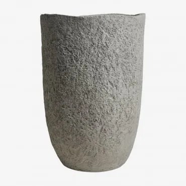 Vaso De Flores Exterior Em Cimento Nuria Cinza Claro & Ø35 Cm - ↑55 Cm - Sklum