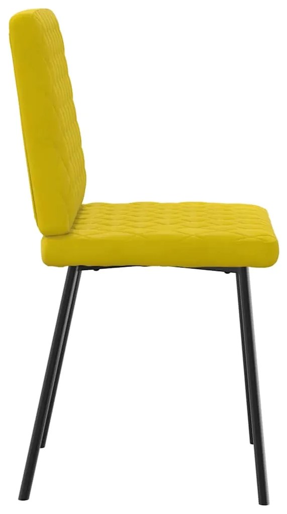 Cadeiras de jantar 2 pcs veludo amarelo