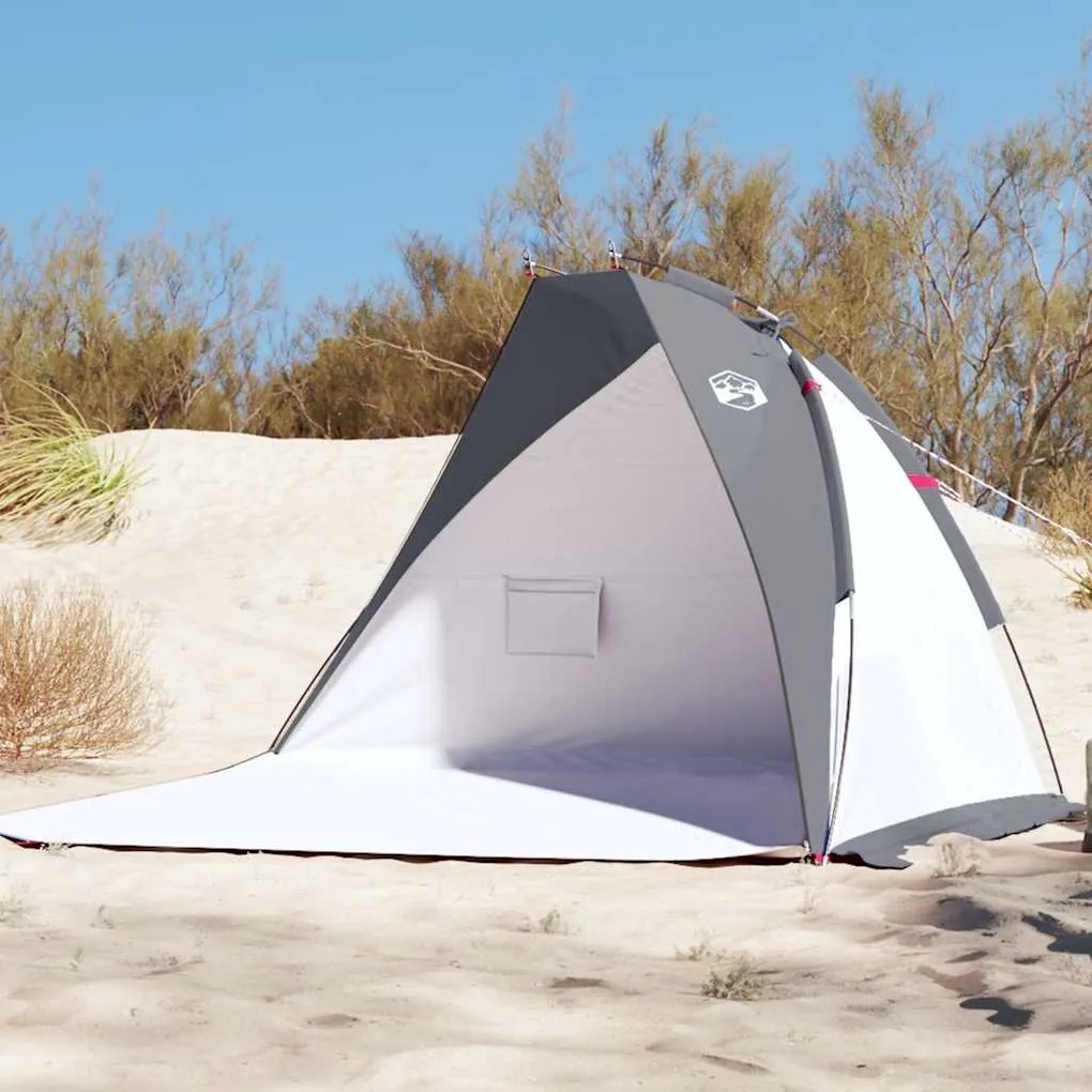 vidaXL Tenda de praia 268x223x125 cm poliéster 185T cinzento