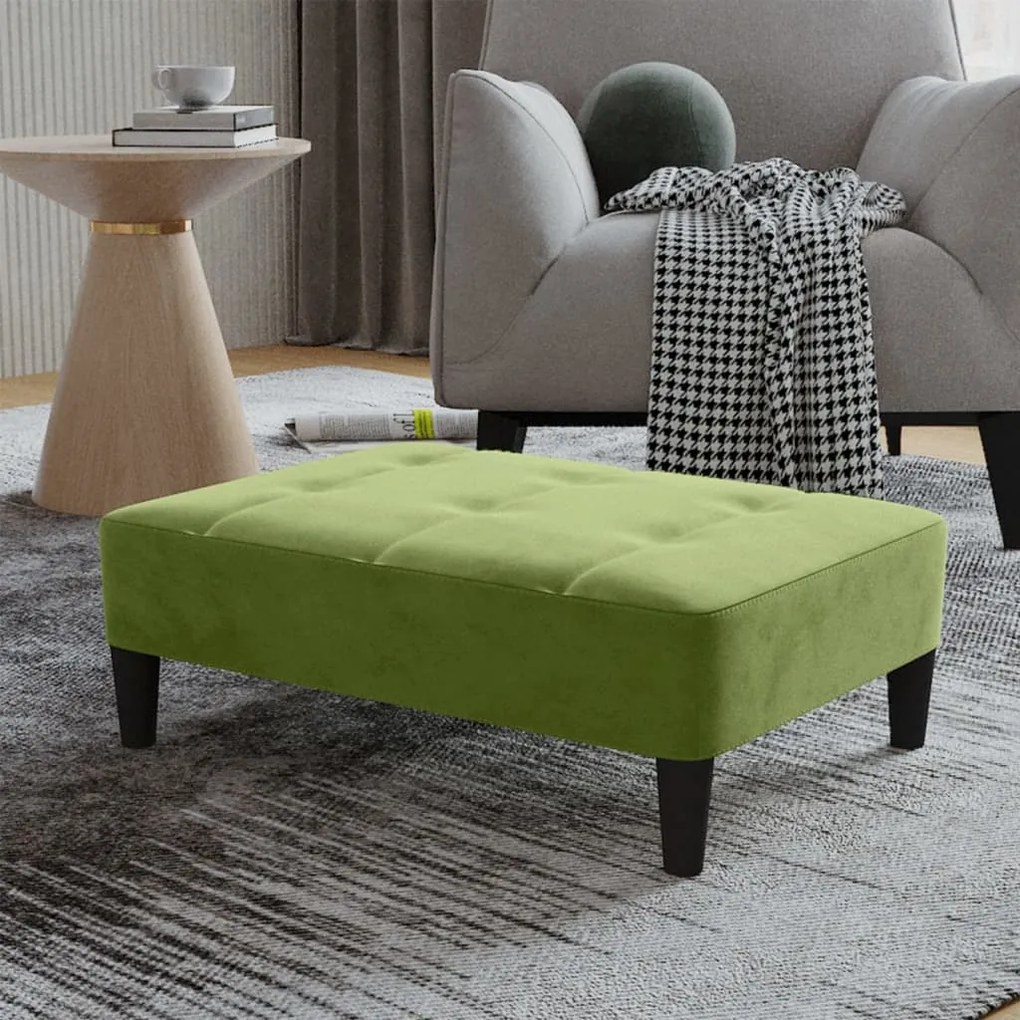 vidaXL Apoio de pés 78x56x32 cm veludo verde-claro