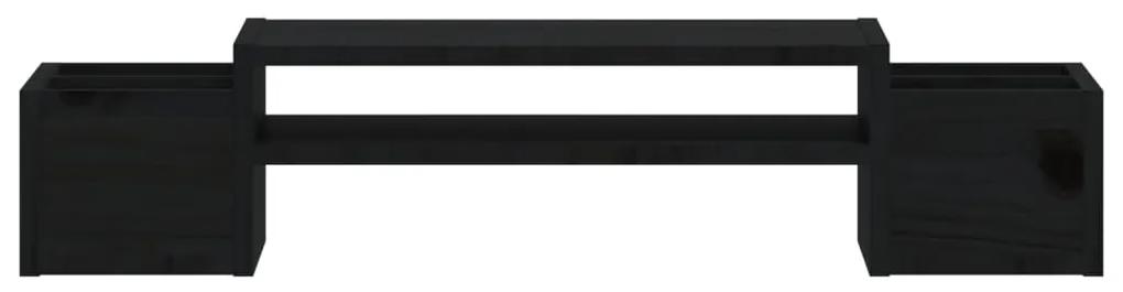 Suporte para monitor 70x27,5x15 cm madeira pinho maciça preto