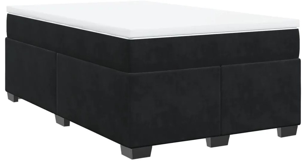 Cama boxspring com colchão 120x200 cm veludo preto