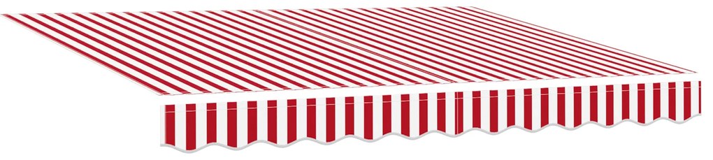 Toldo Retrátil Manual Vermelho e Branco 350x200 cm