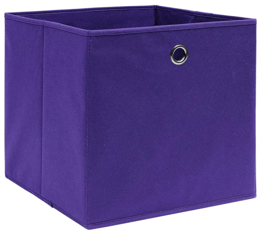 Caixas arrumação 10 pcs 28x28x28 cm tecido-não-tecido roxo
