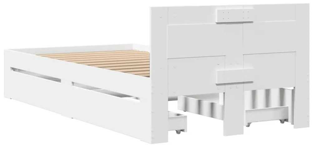 Estrutura de cama c/ cabeceira sem colchão 100x200 cm branco