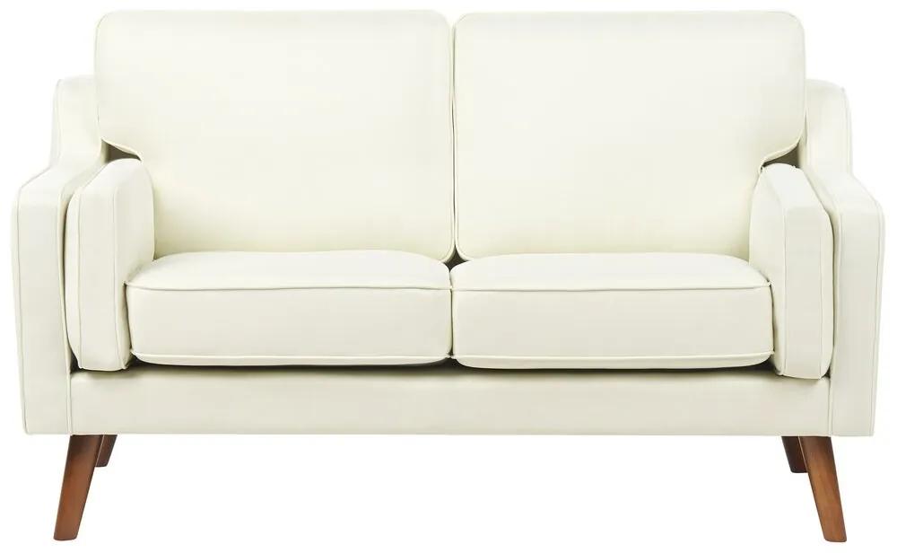 Sofá de 2 lugares em tecido branco-creme LOKKA Beliani