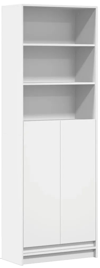 Armário alto com luzes LED derivados de madeira branco