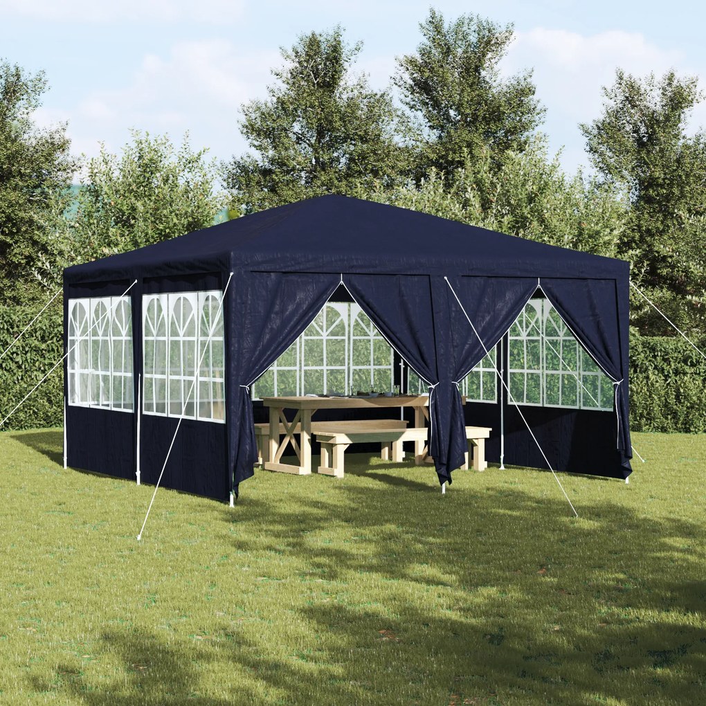 vidaXL Tenda de Festa com 8 Lados Azul 4x4 m PE