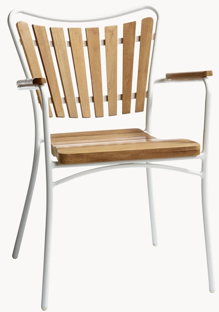 Cadeira de jardim empilhável em madeira de teca Ellen
