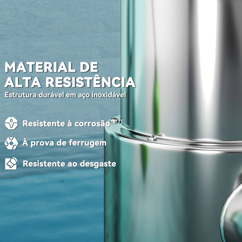 Bomba Submersível de Águas Residuais 1100W com Capacidade de 18000 l/h e Interruptor de Flutuador 16x15x40 cm Prata