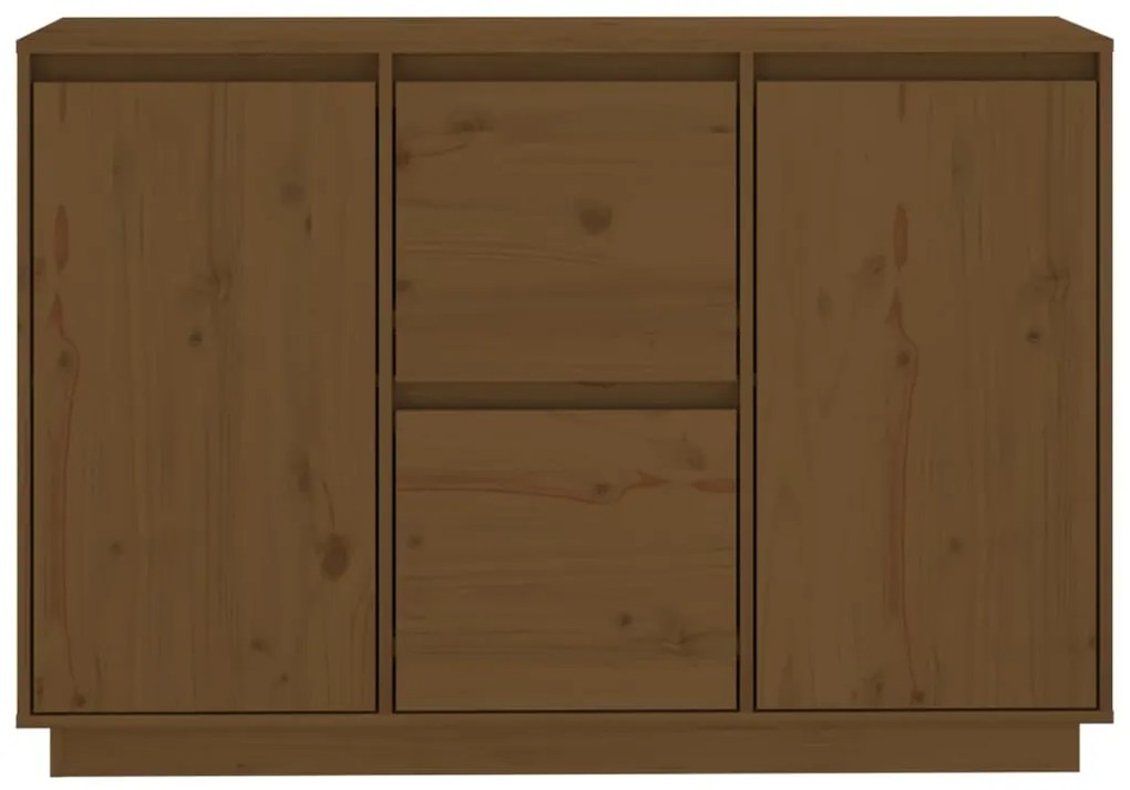 Aparador 111x34x75 cm madeira de pinho maciça castanho mel