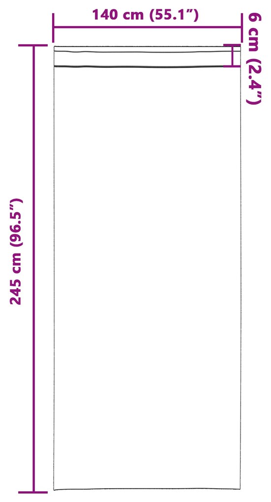 Cortinas opacas 2 pcs Branco Puro 245 x 140 cm Poliéster