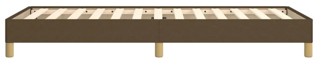 Estrutura de cama sem colchão 90x190 cm tecido castanho-escuro