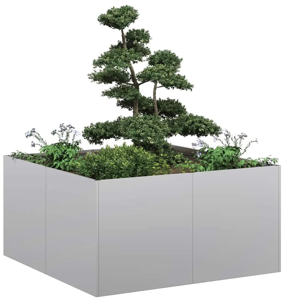 vidaXL Planter 80x80x40 cm aço galvanizado