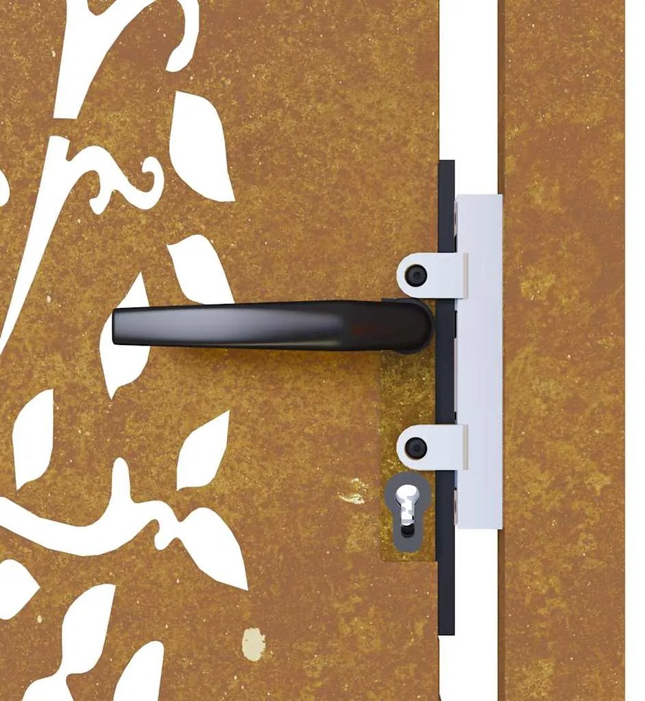 Portão de jardim 105x80 cm aço corten design árvore