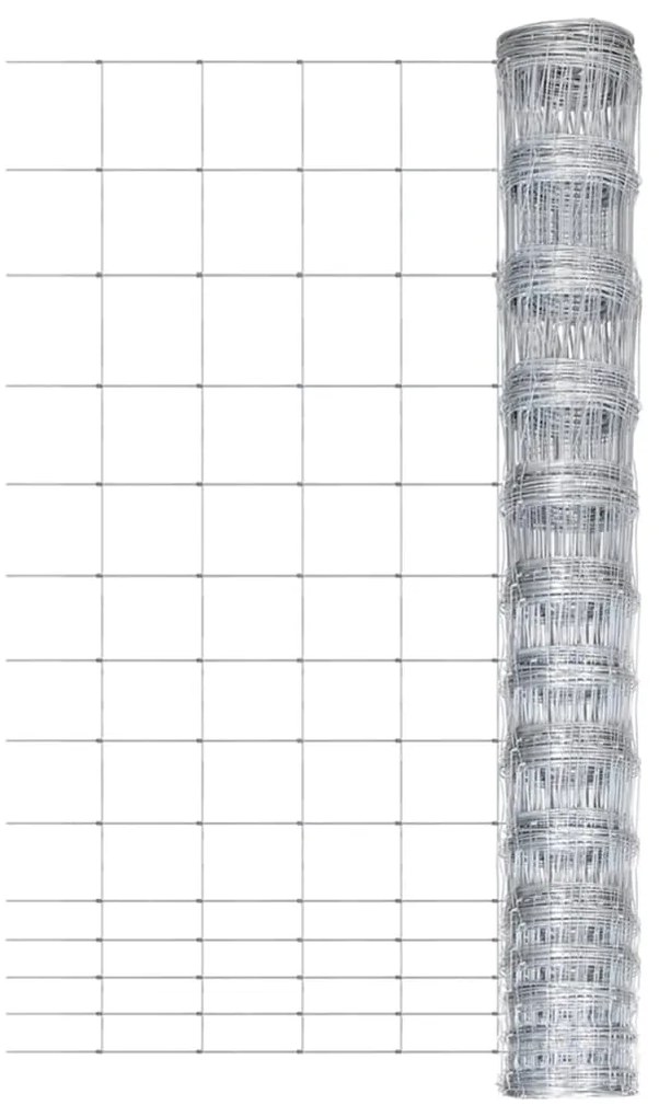 vidaXL Cerca de jardim 50 m 150 cm aço galvanizado prateado