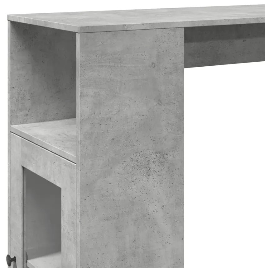 Mesa de bar c/ prateleiras derivados de madeira cinza cimento