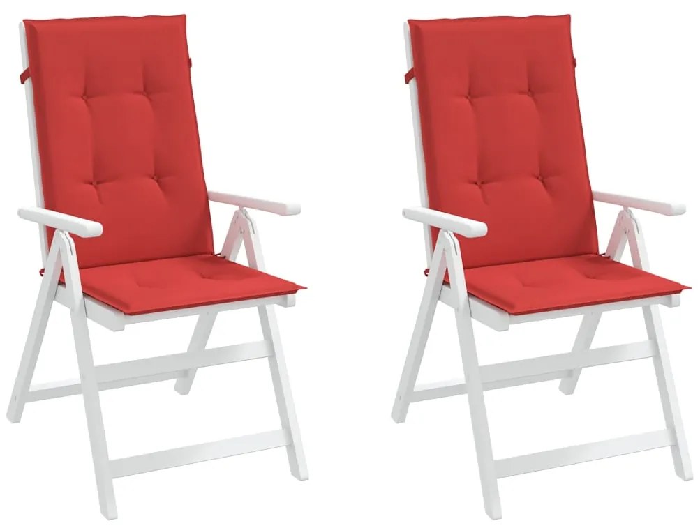 Almofadões para cadeiras altas de jardim 2 pcs tecido vermelho