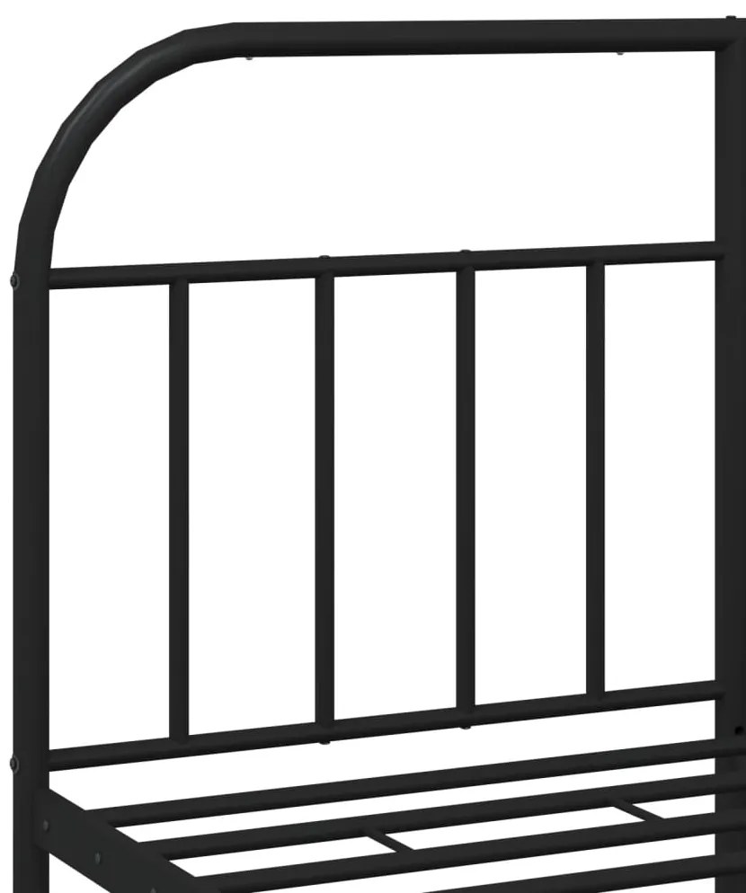 Estrutura de cama com cabeceira e pés 140x200 cm metal preto