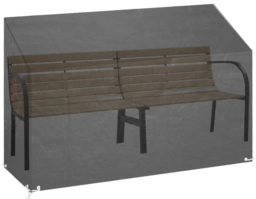 Capas p/ banco jardim 2 pcs 8 ilhós 190x70x70/88 cm polietileno