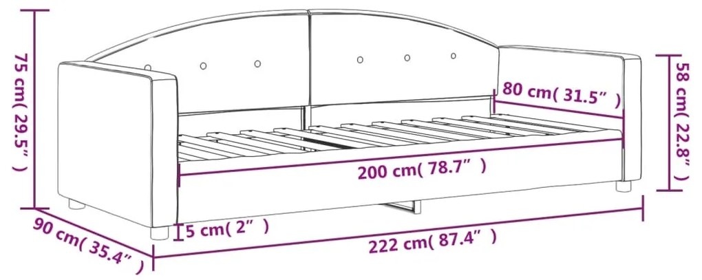 Sofá-cama 80x200 cm veludo preto
