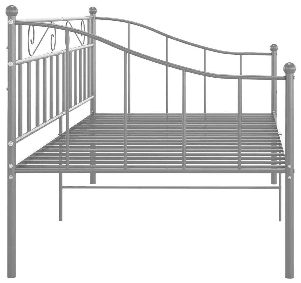 Sofá-cama 90x200 cm metal cinzento
