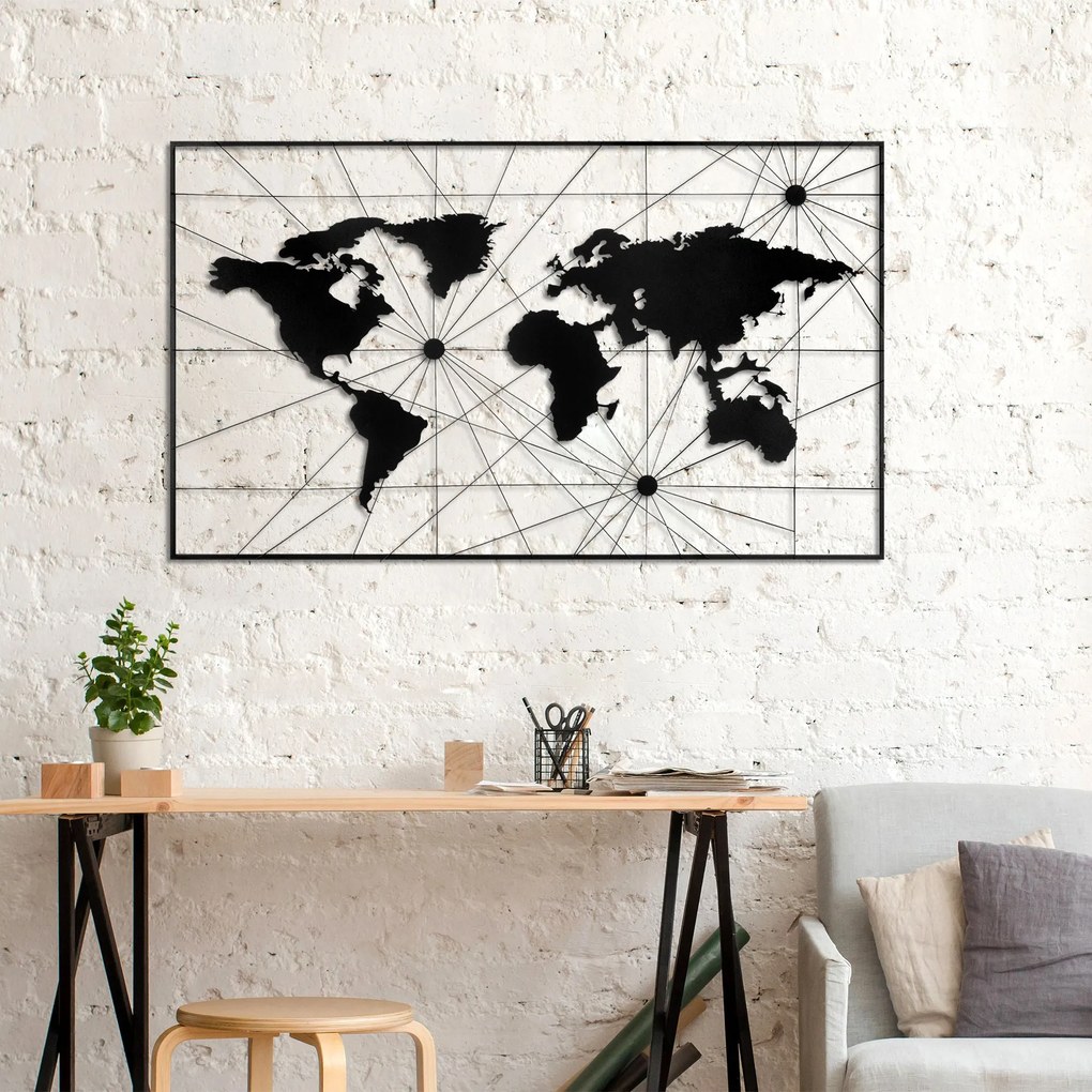 Acessório Decorativo de Parede em Metal Model-204 – Preto – 120 x 70 c