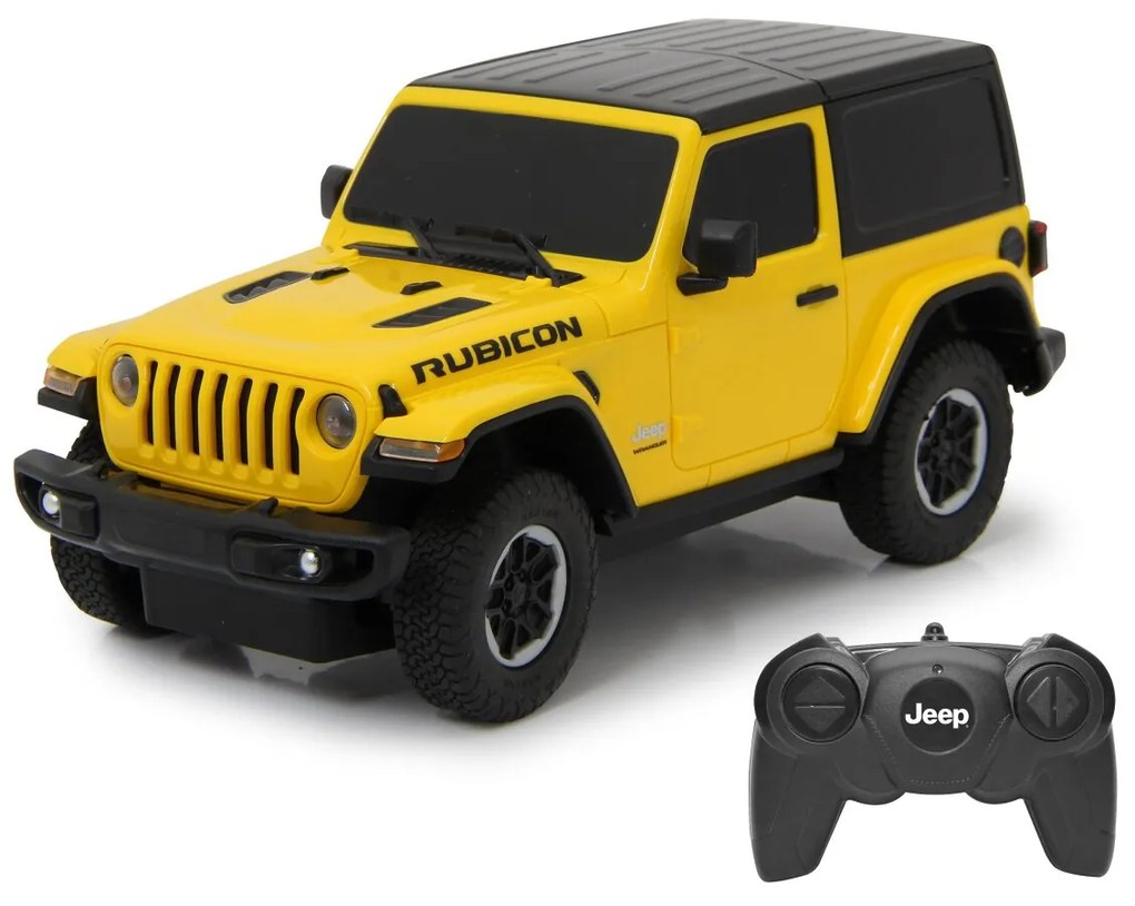 Carro Telecomandado Jeep Wrangler JL 1:24 2,4GHz Amarelo