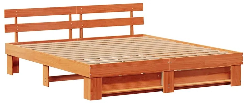 Estrutura da Cama Castanho-mel 180 x 200 cm Madeira Sólida