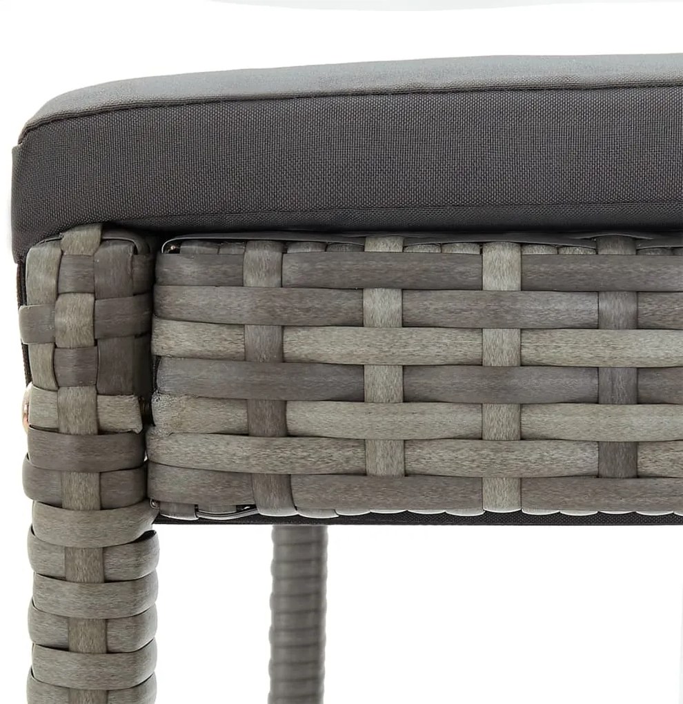 7 pcs conjunto de bar p/ jardim acácia maciça/vime PE cinzento