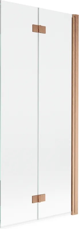 Mexen Mist divisória de duche de 2 painéis, lado direito 80 x 150 cm, transparente, cobre escovado - 8A9-080-002-65-00-P
