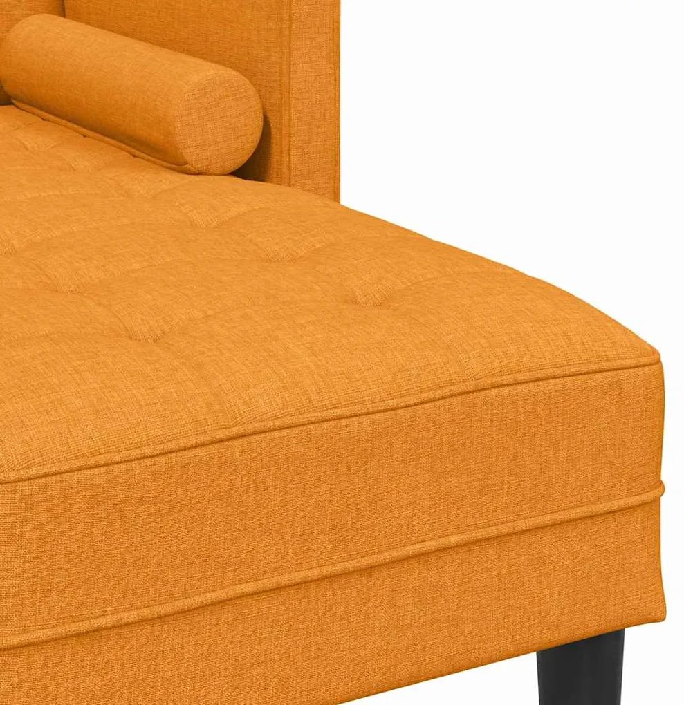 Conjunto de Sofá de 2 Peças com Almofadas Tecido Amarelo Escuro