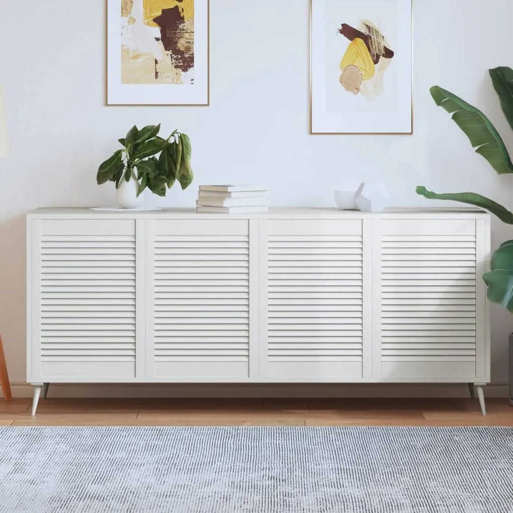Portas de armário 4 pcs design de persiana pinho maciço branco