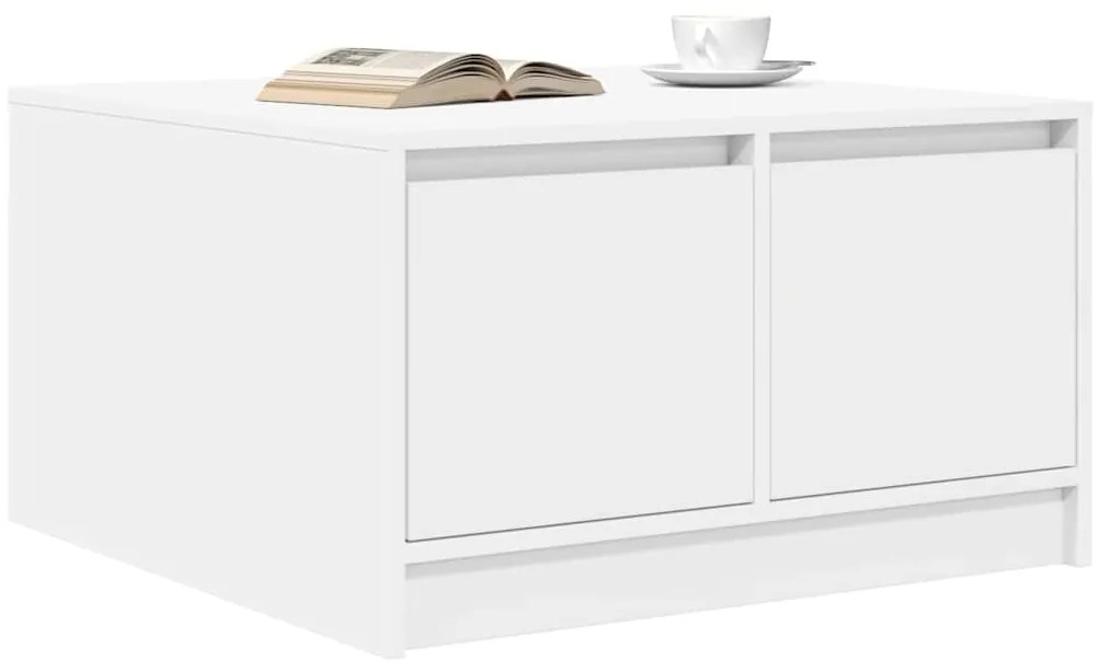 Mesa de centro com gavetas 70,5x70x40 cm branco