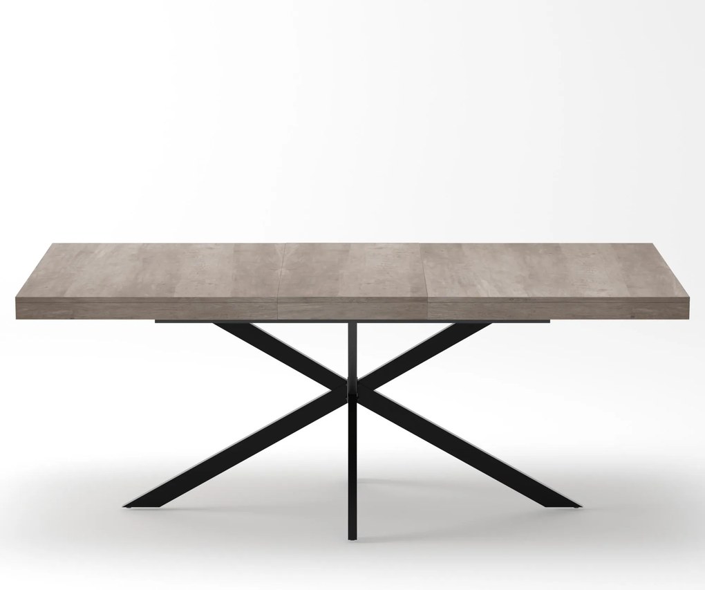 Mesa de jantar extensível retro, Cinzento | AOSOM Portugal
