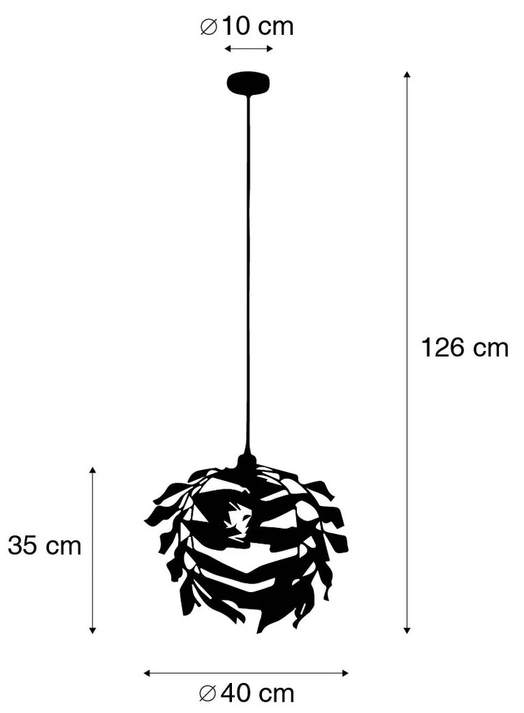 Candeeiro de suspensão vintage dourado antigo 40 cm - Linden