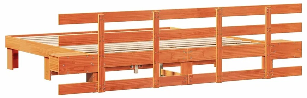 Estrutura da Cama Castanho 180 x 200 cm Madeira maciça