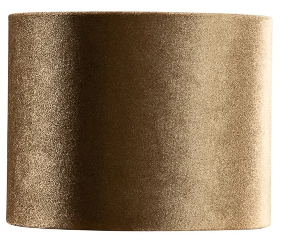 Abajur de Veludo Bronze com Interior Dourado 18/18/14