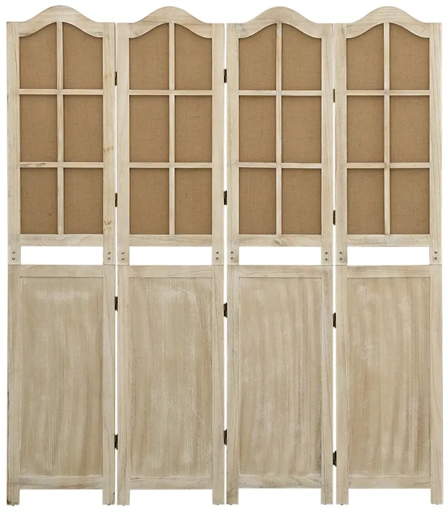 Biombo com 4 painéis 140x165 cm tecido castanho