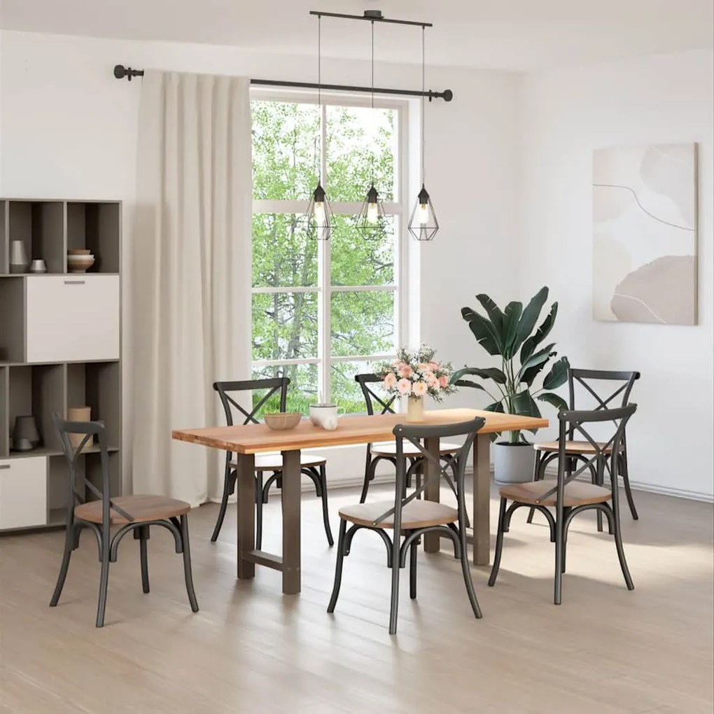 Pés para mesa de jantar em aço natural, 2 peças, 60x(72-73) cm, aço