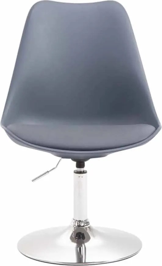 Conjunto de 4 cadeiras de sala de jantar Maverick em plástico com estrutura cromada 76-81 x 48 x 57 cm Cinzento