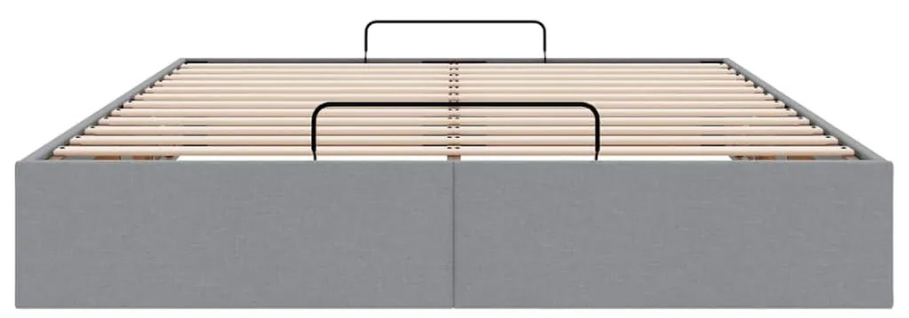 Estrutura de cama otomana sem colchão 140x200 cm cinzento-claro