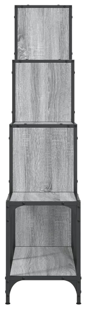Estante 122x30x132 cm derivados de madeira e metal cinza sonoma